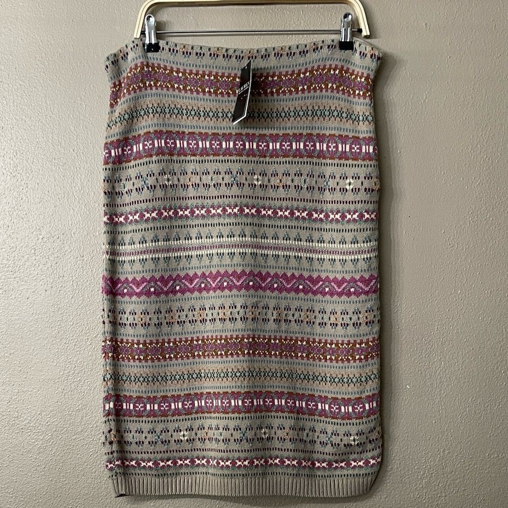 Lauren Ralph Lauren Fair Isle Linen-Blend Skirt Size L